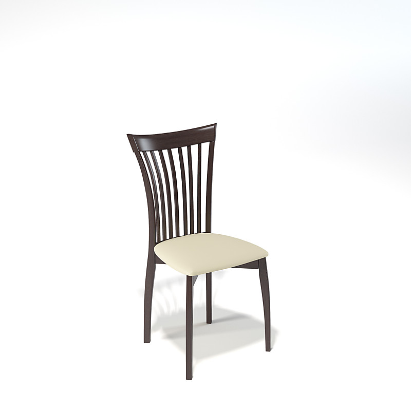 стул Kenner 102М, с мягким сиденьем, цвет - венге / бежевый